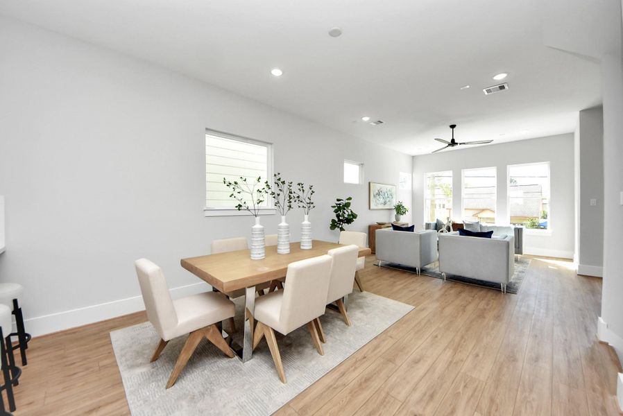 Furnished interior view inside a new home in Skyline Homes at Cavalcade, Houston (Image 15). Furnished interior view inside a new home in Skyline Homes at Cavalcade, Houston (Image 15).