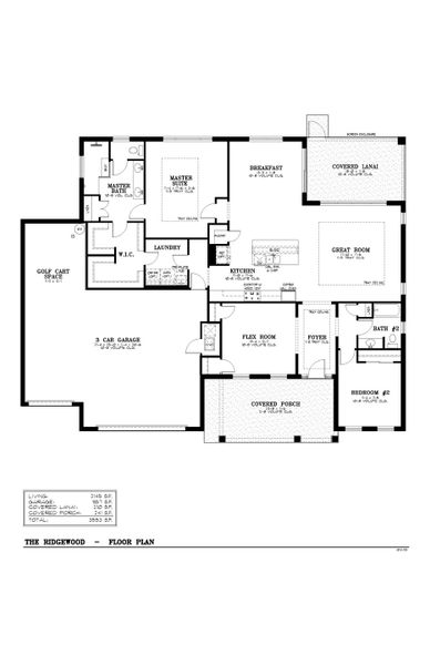 2D floor plan layout for the Balfour - Ridgewood by Colen Built Development, LLC in On Top of the World Communities, Ocala, FL (Image 3). 2D floor plan layout for the Balfour - Ridgewood by Colen Built Development, LLC in On Top of the World Communities, Ocala, FL (Image 3).