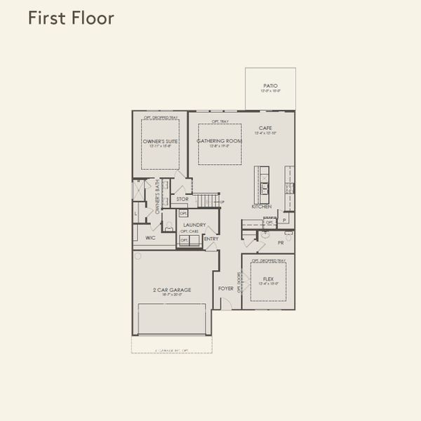 2D floor plan layout for the Whitestone by Pulte Homes in Everhour, Newnan, GA (Image 2). 2D floor plan layout for the Whitestone by Pulte Homes in Everhour, Newnan, GA (Image 2).
