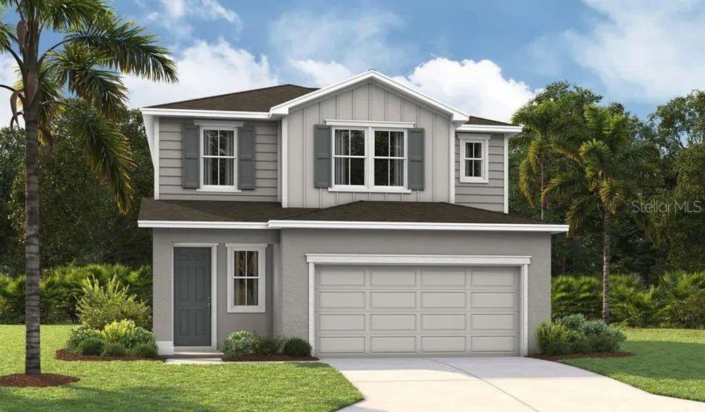 Front exterior of a new home in Maple Ridge, Palmetto, FL, highlighting curb appeal (Image 1). Front exterior of a new home in Maple Ridge, Palmetto, FL, highlighting curb appeal (Image 1).