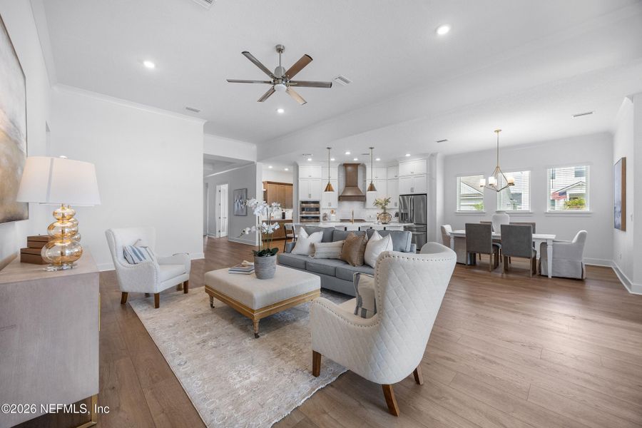 Furnished interior view inside a new home in Oak Grove at SilverLeaf 60’, St. Augustine (Image 18).
