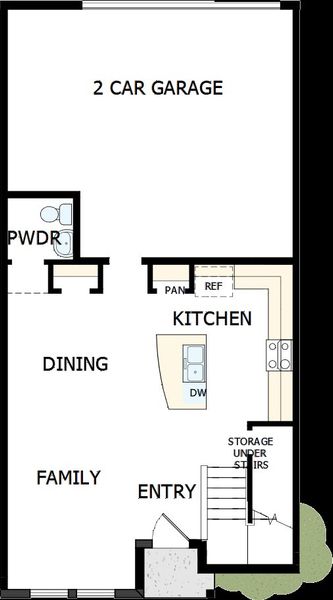2D floor plan layout of this home in Emerald Landing at Waterside at Lakewood Ranch – Towns, Sarasota, FL (Image 2).