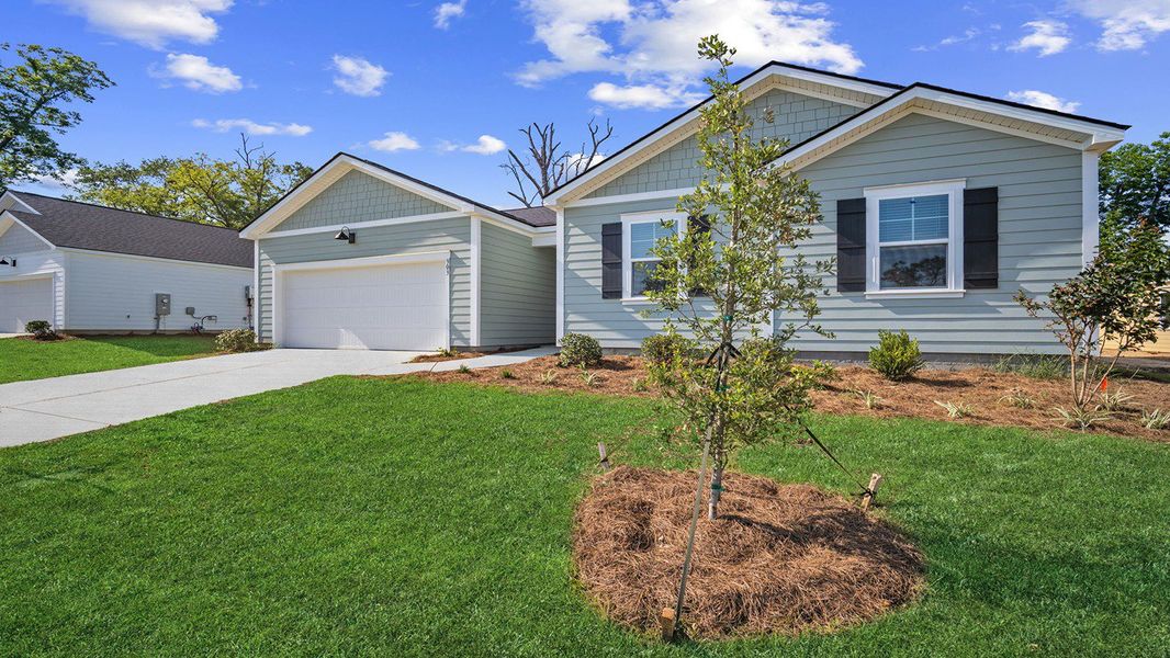 Front exterior of a new home in Fernhill Farms, Statesboro, GA, highlighting curb appeal (Image 2).