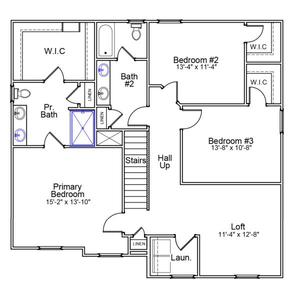 2D floor plan layout of this home in Watkins Landing, Kernersville, NC (Image 6).