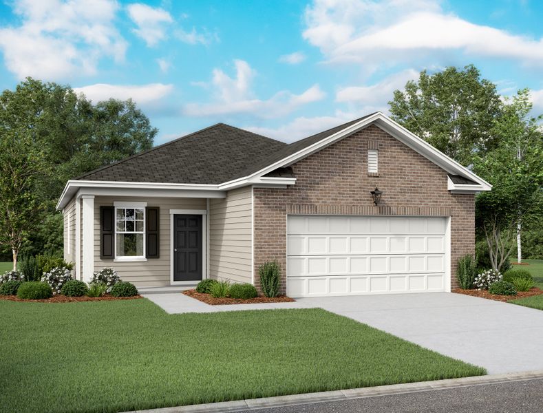 Representative exterior photo of a completed home built from the Falcon by Starlight Homes in Cordova Trails, Seguin, TX (Image 2). Representative exterior photo of a completed home built from the Falcon by Starlight Homes in Cordova Trails, Seguin, TX (Image 2).