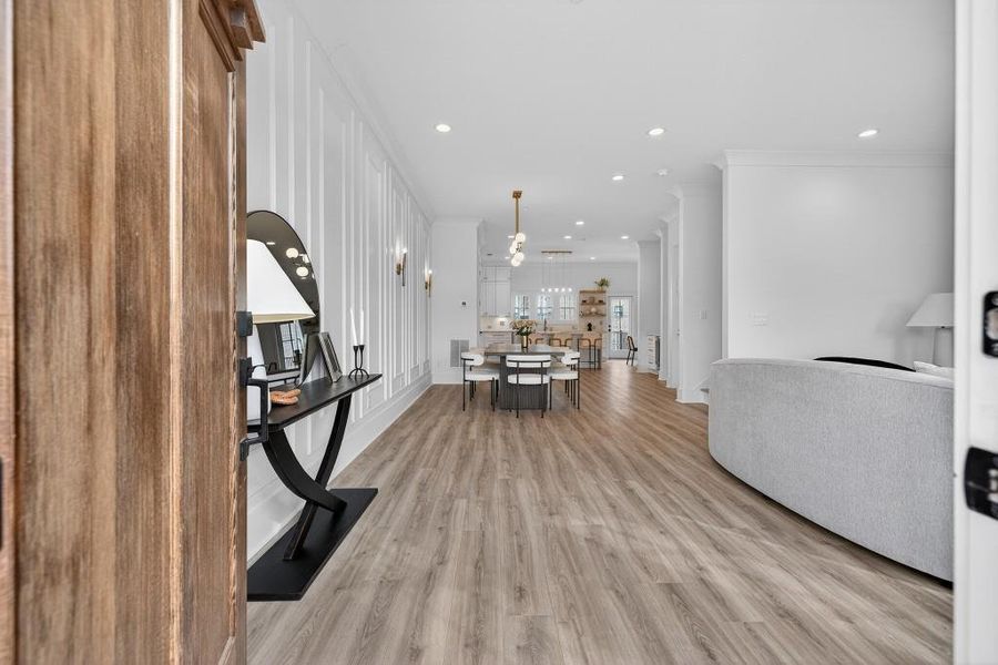 Furnished interior view inside a new home in Skyview On Broad, Sugar Hill (Image 4). Furnished interior view inside a new home in Skyview On Broad, Sugar Hill (Image 4).