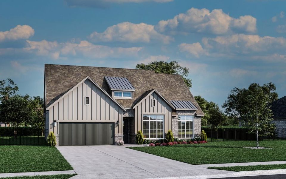 Representative exterior photo of a completed home built from the Tahoe by Stonefield Homes in Rio Vista at Kelly Ranch, Aledo, TX (Image 30). Representative exterior photo of a completed home built from the Tahoe by Stonefield Homes in Rio Vista at Kelly Ranch, Aledo, TX (Image 30).