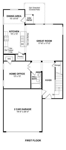 The Lockport II floor plan by K. Hovnanian® Homes. 1st Floor shown. *Prices, plans, dimensions, features, specifications, materials, and availability of homes or communities are subject to change without notice or obligation.