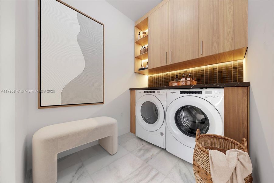 Cabinetry is virtually staged