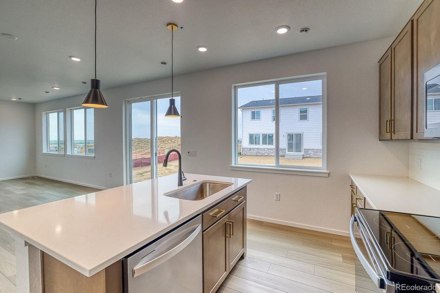 Furnished interior view inside a new home in Harvest Crossing, Aurora (Image 4). Furnished interior view inside a new home in Harvest Crossing, Aurora (Image 4).