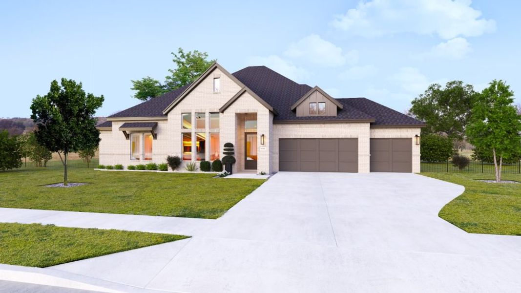 Representative exterior photo of a completed home built from the Belize by Stonefield Homes in Heath Golf and Yacht Club, Rockwall, TX (Image 28).