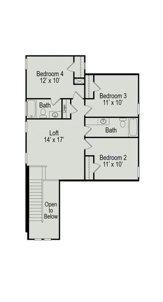 2D floor plan layout of this home in Enclave at Willis, Willis, TX (Image 4).