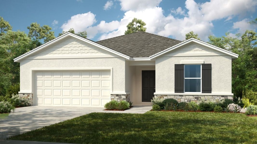 Representative exterior photo of a completed home built from the Goldfinch by Taylor Morrison in Solena, North Fort Myers, FL (Image 3). Representative exterior photo of a completed home built from the Goldfinch by Taylor Morrison in Solena, North Fort Myers, FL (Image 3).