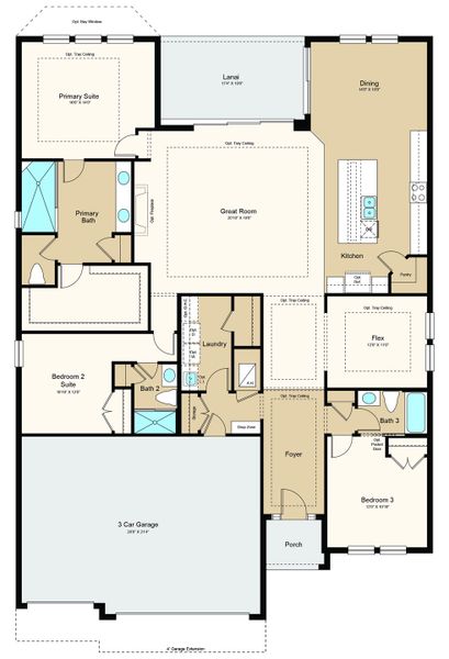 2D floor plan layout of this home in Skye Ranch Community Group Page, Sarasota, FL (Image 5).