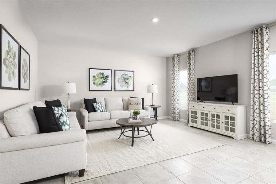 Representative furnished interior of a home built from the Willow by Ryan Homes in Vista Trace, Belleview (Image 7).