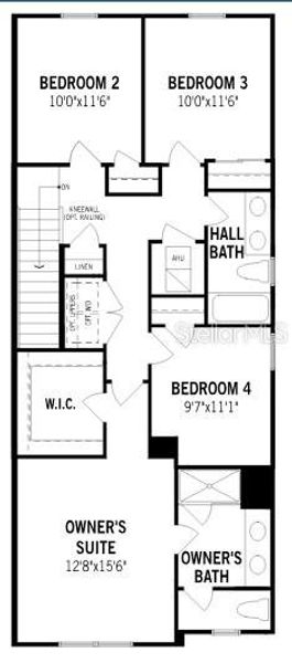 2D floor plan layout of this home in Gardenia Reserve, Apopka, FL (Image 5).