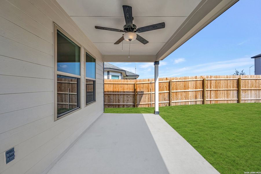 Exterior details and patio area of a home in Meadows at Clear Springs, New Braunfels (Image 3). Exterior details and patio area of a home in Meadows at Clear Springs, New Braunfels (Image 3).