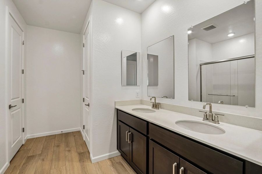 Primary bath. Not actual home, finishes may vary.