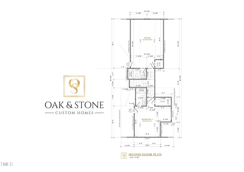 second floor oak and stone