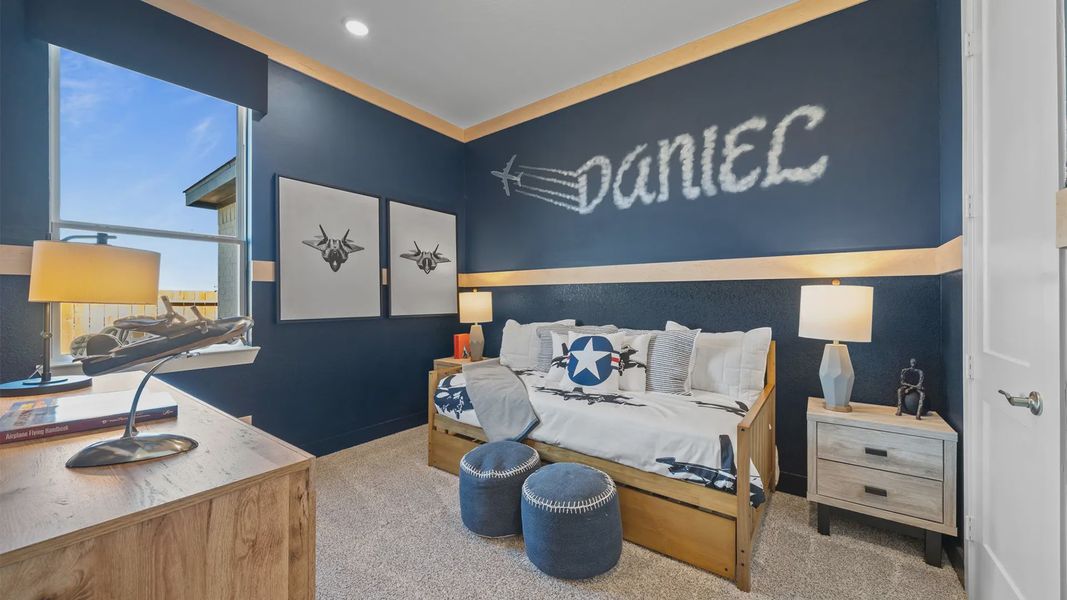 Representative furnished interior of a home built from the Bonneville by Chesmar Homes in Attwater 55s, Waller (Image 23).