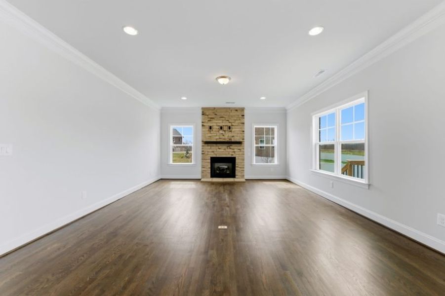 Representative unfurnished interior of a home built from the Fairfield Lux by Keystone Homes NC in Weybridge, Burlington (Image 76).