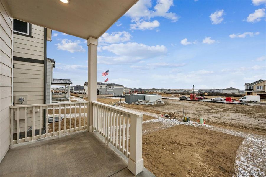 Exterior details and patio area of a home in Crossway at Second Creek, Commerce City (Image 3).