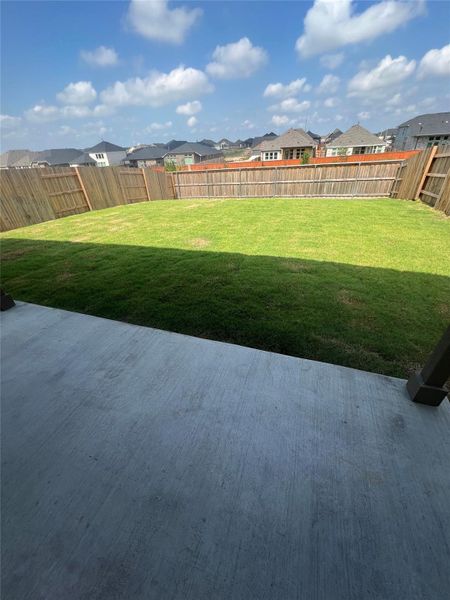 Shaded patio.