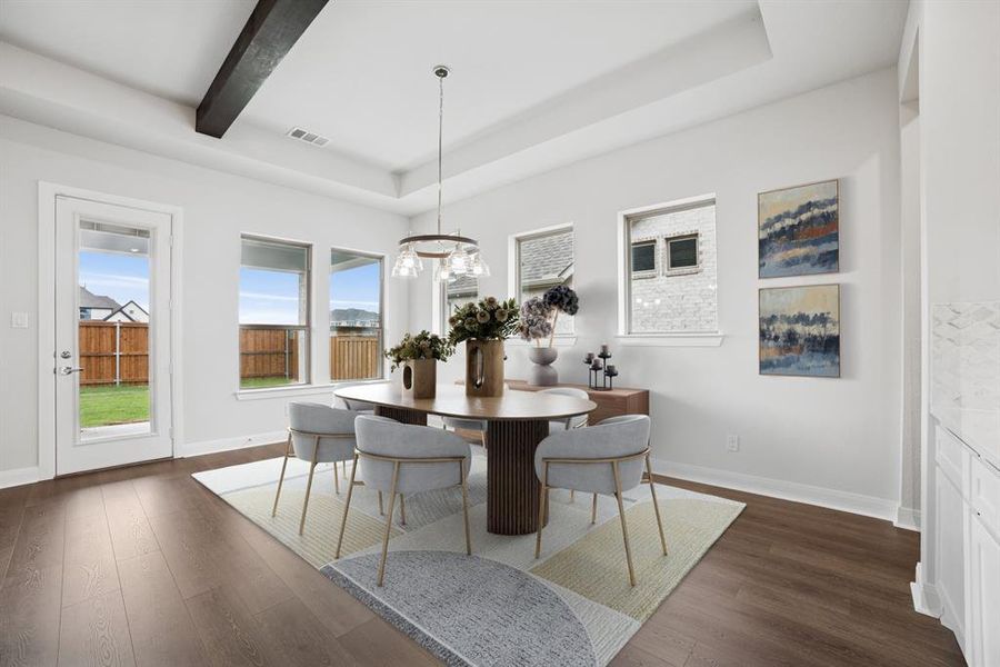 Furnished interior view inside a new home in Terraces – Classics, Rockwall (Image 4). Furnished interior view inside a new home in Terraces – Classics, Rockwall (Image 4).