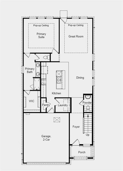 Structural options added: 12" po-up ceiling at great room and primary suite.