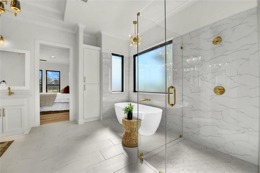 Furnished interior view inside a new home in , Aledo (Image 10).