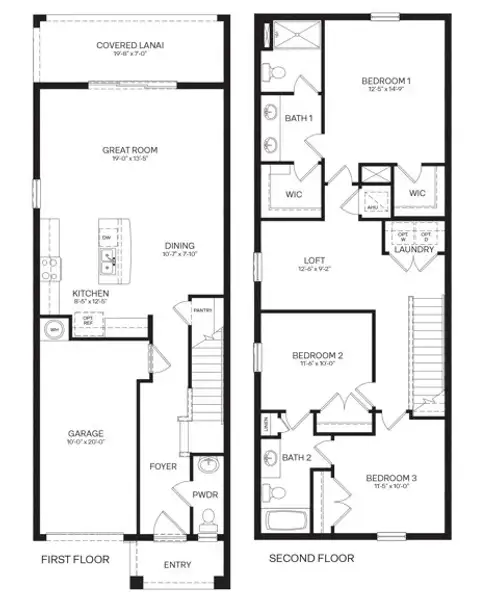 2D floor plan layout of this home in Brentwood, Davenport, FL (Image 3). 2D floor plan layout of this home in Brentwood, Davenport, FL (Image 3).