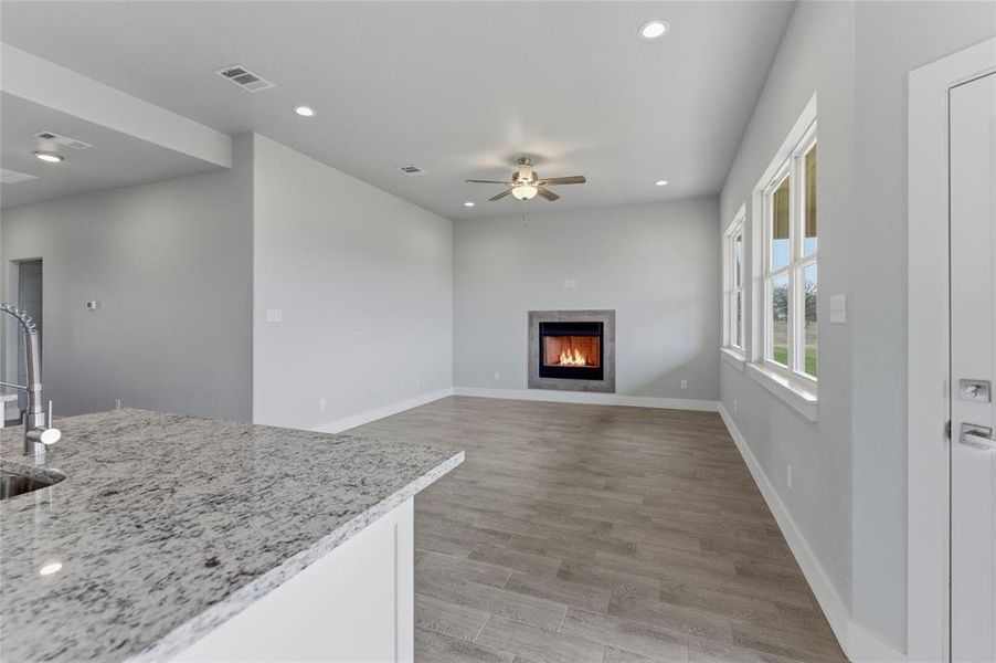 View showing the back door entry into the living room. View showing the back door entry into the living room.