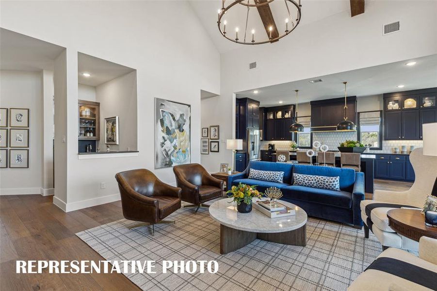 This beautiful, open and flowing floor plan was designed for entertaining!  REPRESENTATIVE PHOTO