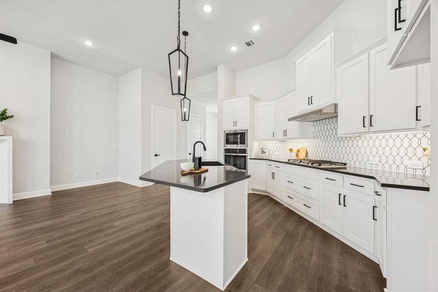 Furnished interior view inside a new home in Elements at Viridian - Garden Series, Arlington (Image 13). Furnished interior view inside a new home in Elements at Viridian - Garden Series, Arlington (Image 13).