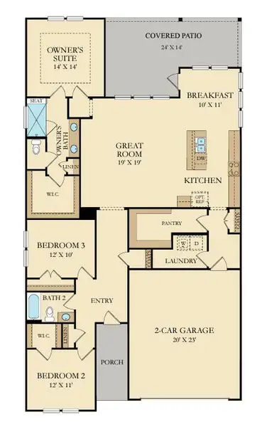 2D floor plan layout of this home in Carnes Crossroads, Summerville, SC (Image 2).