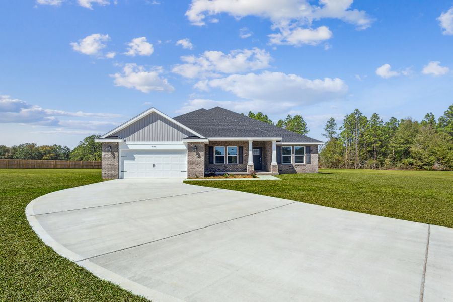 Representative exterior photo of a completed home built from the The Turquoise by Herbst Homes in Walther Reserve, Milton, FL (Image 39).
