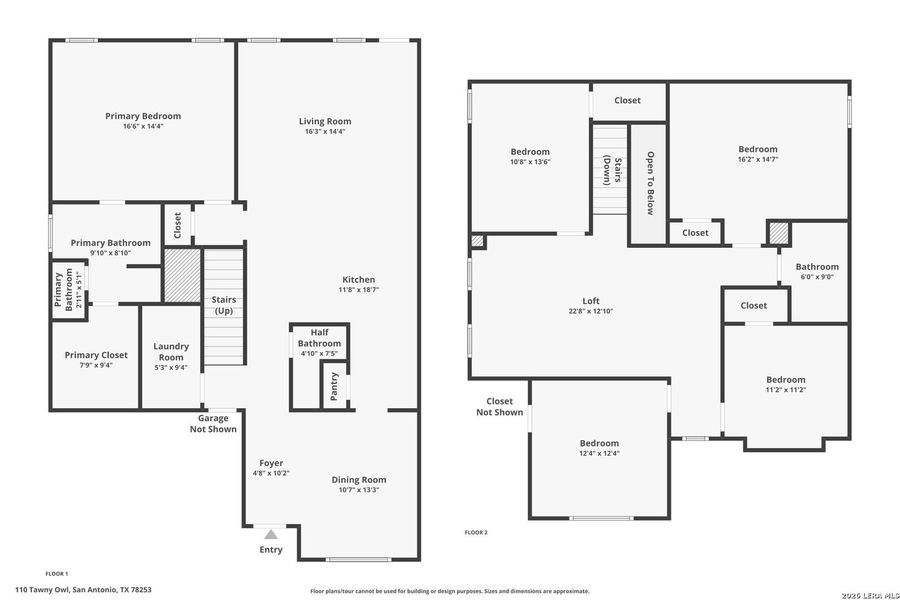 2D floor plan layout of this home in Redbird Ranch, San Antonio, TX (Image 4).