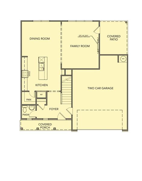 2D floor plan layout for the Linden by Kerley Family Homes in Maple Village, Adairsville, GA (Image 3).