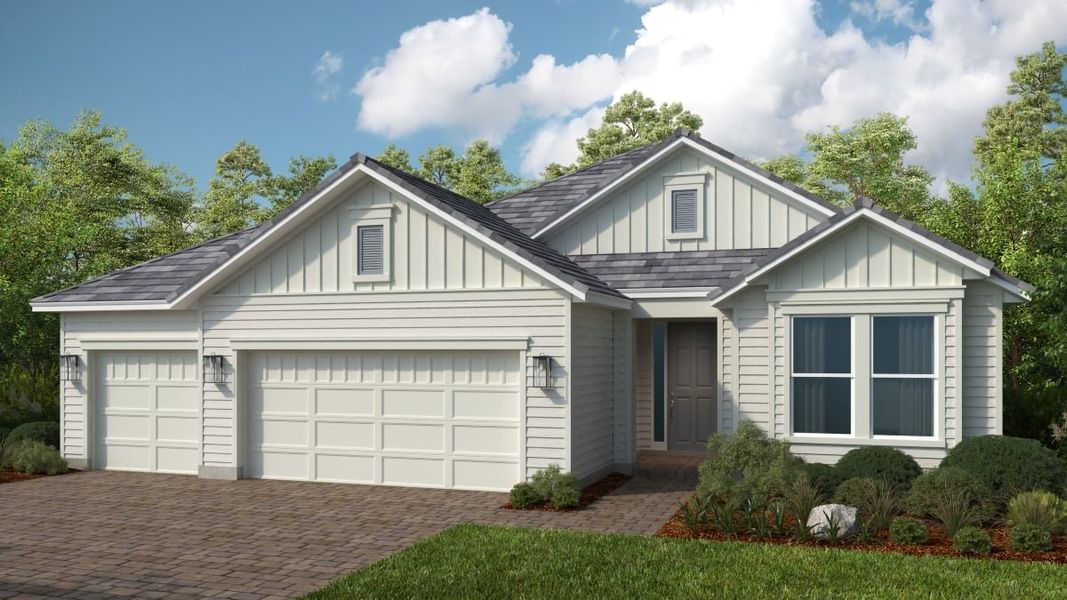 Representative exterior photo of a completed home built from the Lazio 3 Car by Taylor Morrison in Esplanade at St. Marys, St. Marys, GA (Image 2). Representative exterior photo of a completed home built from the Lazio 3 Car by Taylor Morrison in Esplanade at St. Marys, St. Marys, GA (Image 2).