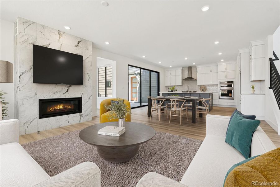 Furnished interior view inside a new home in Storytellers at Lyric, Lone Tree (Image 17).