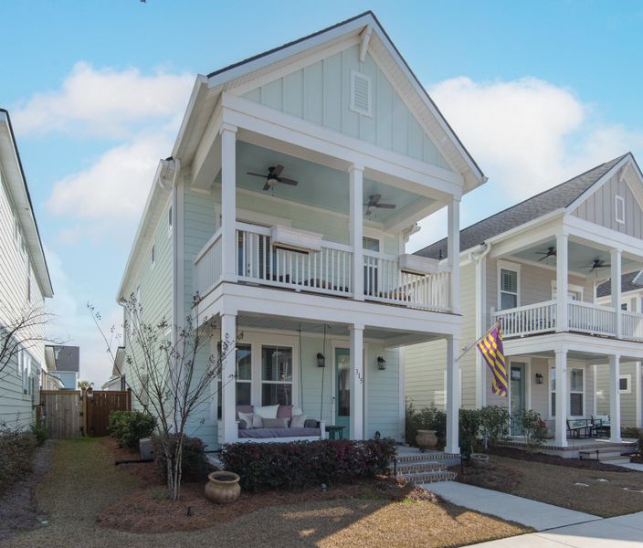 Front exterior of a new home in Nexton - Midtown - The Park Collection, Summerville, SC, highlighting curb appeal (Image 22).
