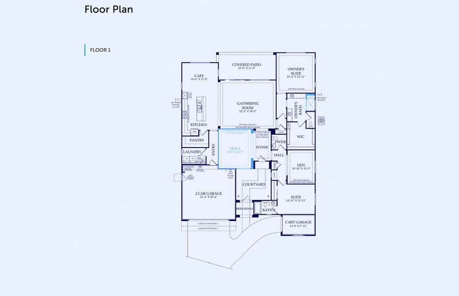 2D floor plan layout of this home in Sun City Festival, Buckeye, AZ (Image 5).