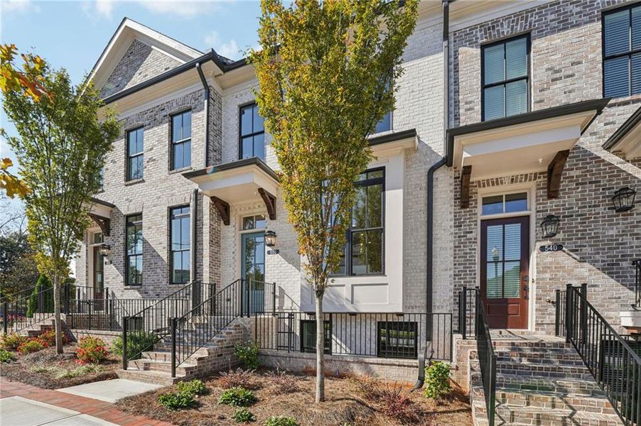 Exterior details and patio area of a home in Towns on Thompson, Alpharetta (Image 3).