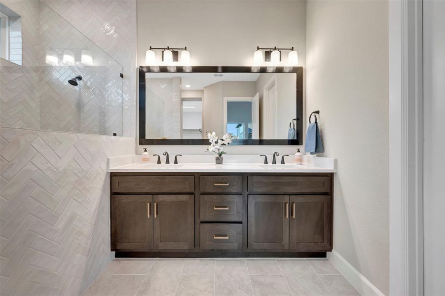 Furnished interior view inside a new home in Grange 45' Homesites, Katy (Image 15).