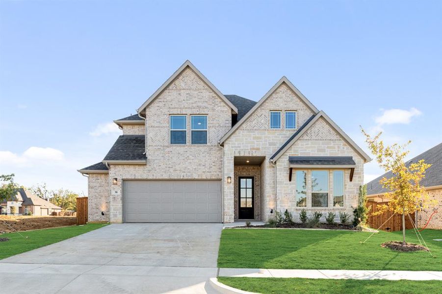 Front exterior of a new home in Mockingbird Hills 60-65, Joshua, TX, highlighting curb appeal (Image 2).