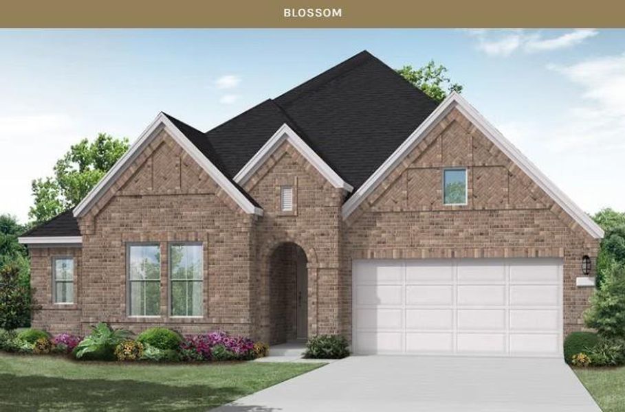 Front exterior of a new home in Escondido, Magnolia, TX, highlighting curb appeal (Image 1). Front exterior of a new home in Escondido, Magnolia, TX, highlighting curb appeal (Image 1).