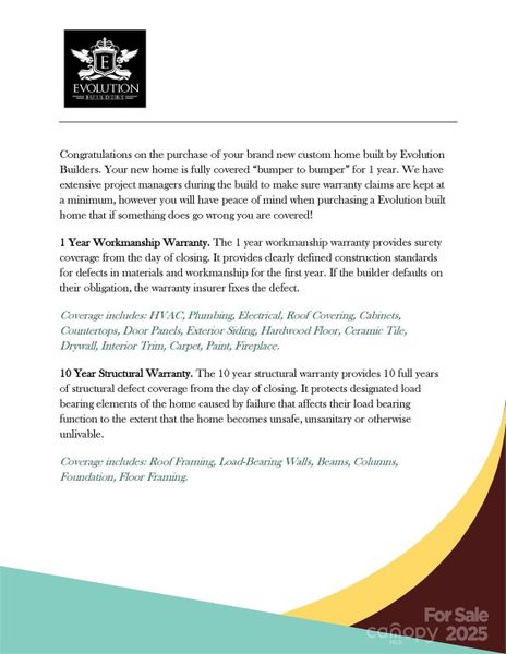 Builder Warranty Page 1