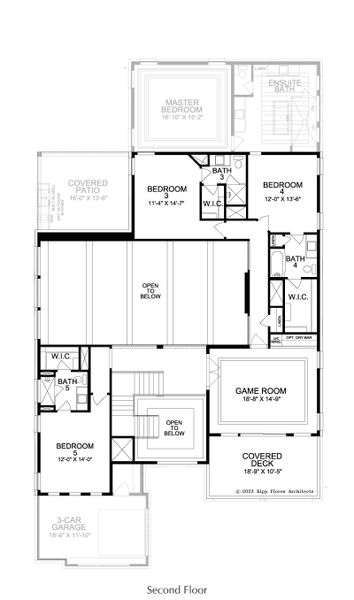 2D floor plan layout for the Toscana by Landon Homes in Fields - Brookside North, Frisco, TX (Image 4).