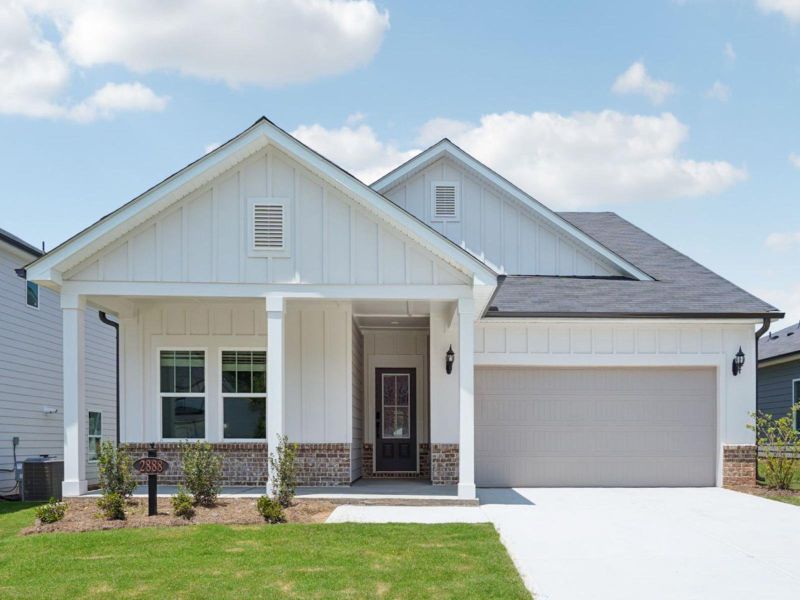 Representative exterior photo of a completed home built from the Northbrook by Meritage Homes in Vines at Mill Creek - Estate Series, Braselton, GA (Image 1).