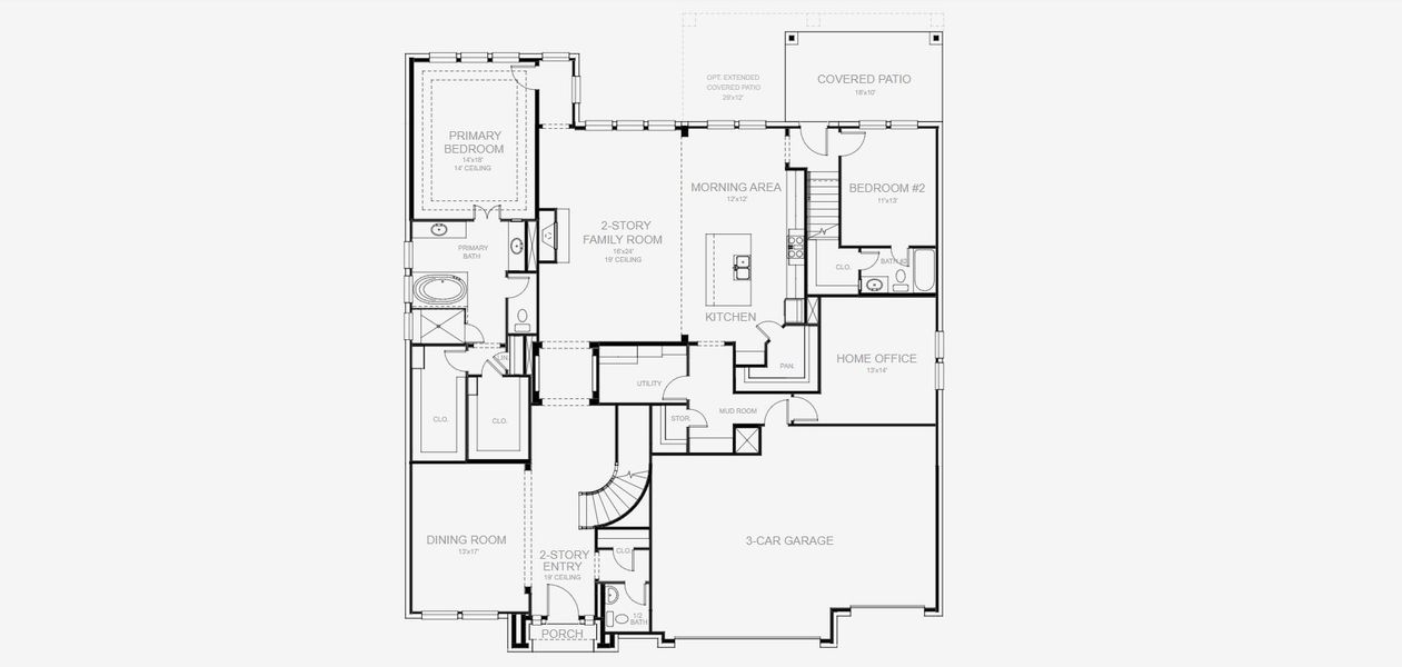 2D floor plan layout for the 4773W by Perry Homes in Kinder Ranch 70', San Antonio, TX (Image 4).